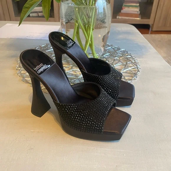 Jeffrey Campbell Hollywood Rhinestone Platform Sandals Size 7 - Picture 12 of 13